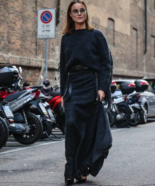 Milan Italië September 2018 Lena Lademann Straat Tijdens Milan Fashion — Stockfoto