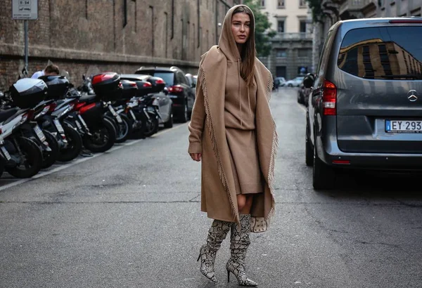 Milán Itálie Září 2018 Sophia Roe Ulici Během Milan Fashion — Stock fotografie