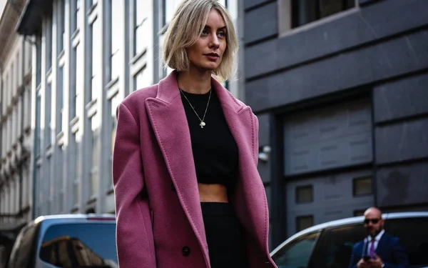 Milan Italië September 2018 Lisa Hahnbueck Straat Tijdens Milan Fashion — Stockfoto