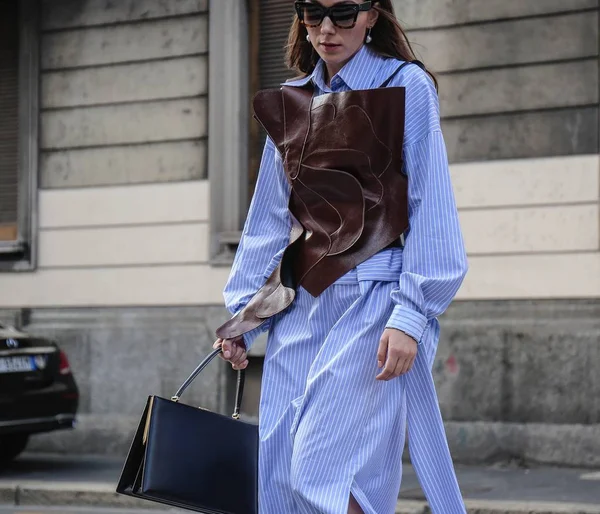 Milan Itália Setembro 2018 Mulheres Rua Durante Milan Fashion Week — Fotografia de Stock