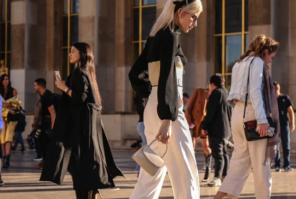 Paris França Setembro 2018 Caroline Daur Rua Durante Paris Fashion — Fotografia de Stock