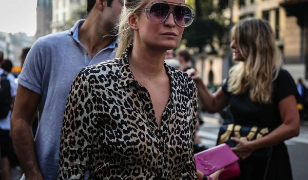 Milano Italien September 2018 Nathalie Helgerud Gatan Milan Fashion Week — Stockfoto