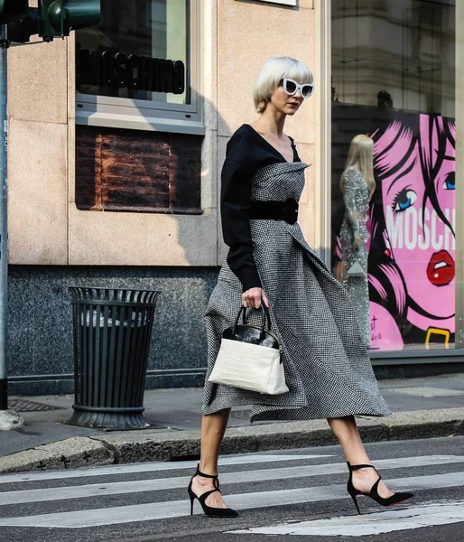 Milan Itália Setembro 2018 Samantha Angelo Rua Durante Milan Fashion — Fotografia de Stock
