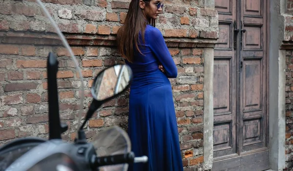 Milan Italia Septiembre 2018 Sara Rossetto Calle Durante Semana Moda —  Fotos de Stock