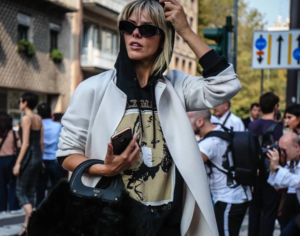 Milan Talya Eylül 2018 Viktoria Rader Milano Moda Haftası Sırasında — Stok fotoğraf