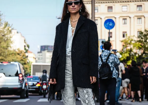 Milan Italie Septembre 2018 Erika Boldrin Dans Rue Pendant Fashion — Photo