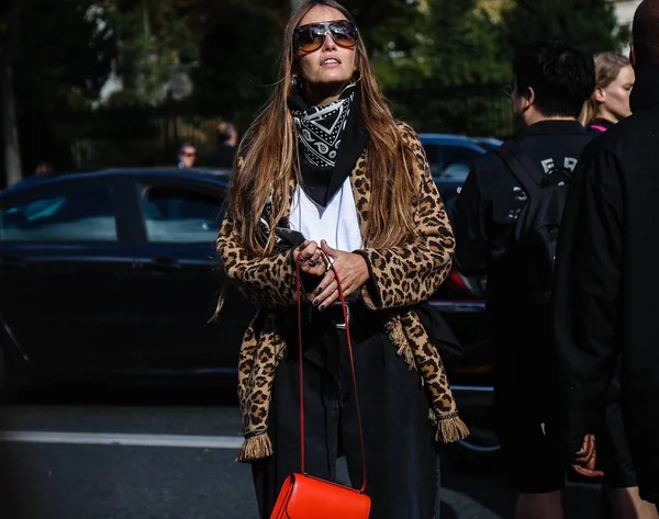 París Francia Octubre 2018 Carlotta Oddi Calle Durante Semana Moda — Foto de Stock