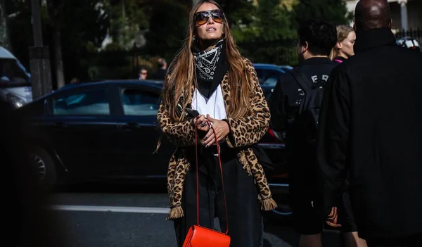 París Francia Octubre 2018 Carlotta Oddi Calle Durante Semana Moda — Foto de Stock