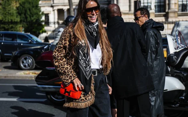 París Francia Octubre 2018 Carlotta Oddi Calle Durante Semana Moda — Foto de Stock