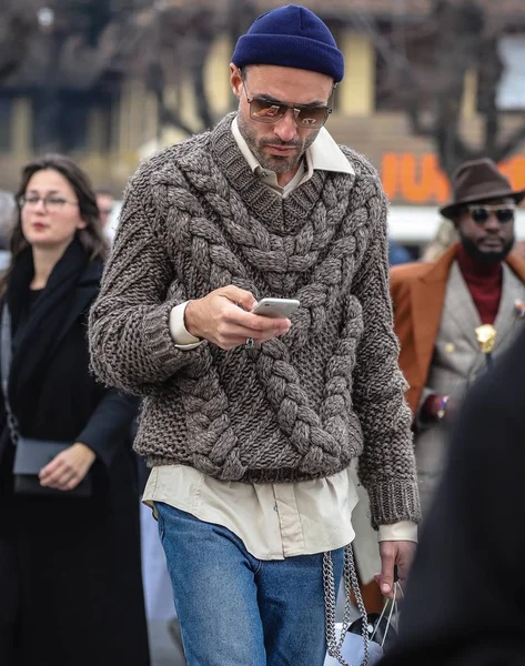 Streetstyle Pitti Immagine uomo 8 januari 2019 — Stockfoto