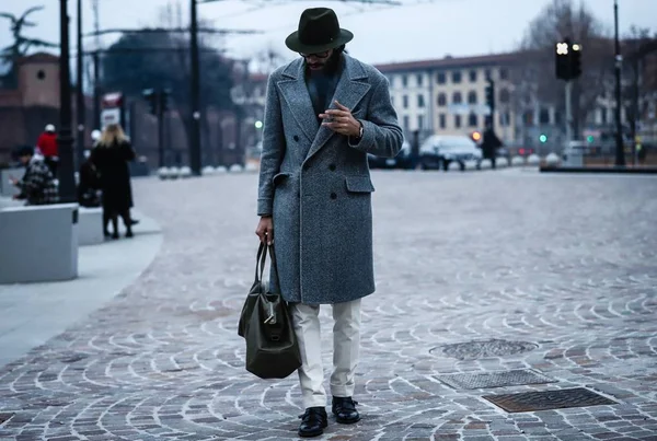 Pitti 95 uomo 8 Ιανουαρίου 2019 Streetstyle — Φωτογραφία Αρχείου