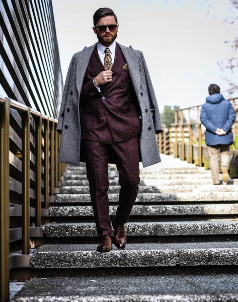 Streetstyle Pitti Uomo 9 Ιανουαρίου 2019 — Φωτογραφία Αρχείου