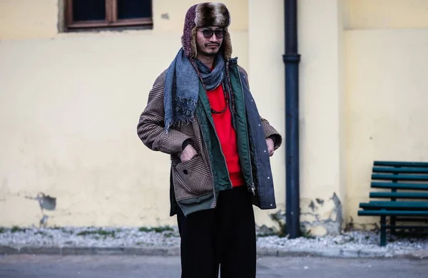 Streetstyle Пітті Uomo 11 Січень 2019 — стокове фото