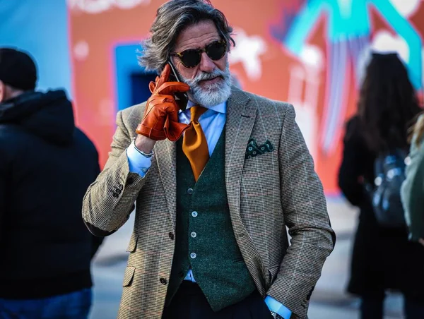 Streetstyle Pitti Uomo 11 Januari 2019 — Stok Foto