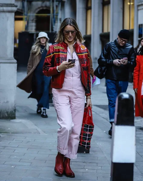 Londyński tydzień mody Streetsytle 15 febbraio 2019 — Zdjęcie stockowe