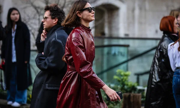 Londres Fashion Week Streetsytle 1 7 Febbraio 2019 — Fotografia de Stock