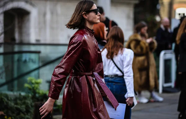 Londres Fashion Week Streetsytle 1 7 Febbraio 2019 — Fotografia de Stock