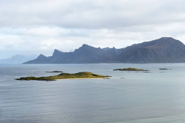 Małe Wyspy Plażami Lofoten Islands Norwegii — Zdjęcie stockowe