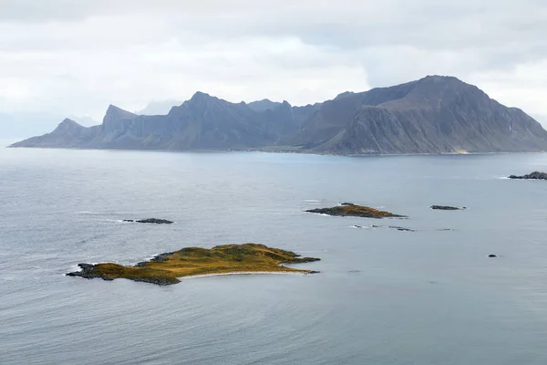 Małe Wyspy Plażami Lofoten Islands Norwegii — Zdjęcie stockowe