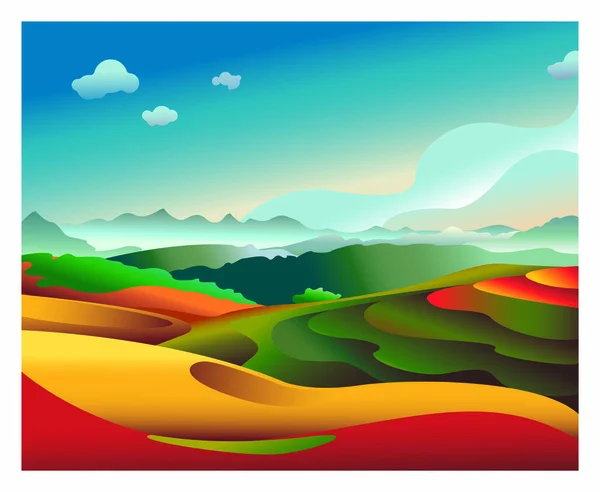 Vektör manzara, illüstrasyon, doğa