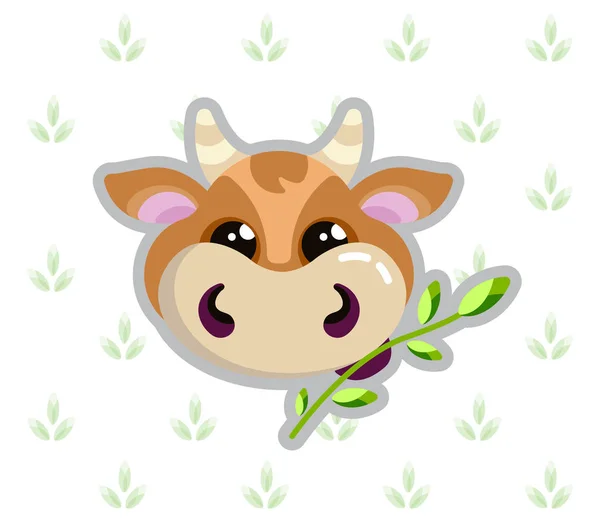 Çim vektör çizim ile inek