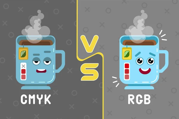 Vs_Cmyk ve Rgb_Cup tea_Vector şekil