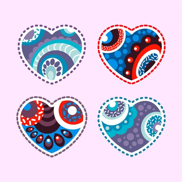 Hearts Patterns Vector Illustration — Stock Vector