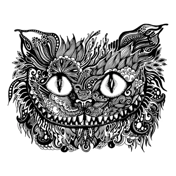 Cheshire kedisi stilize namlu vektör illüstrasyon