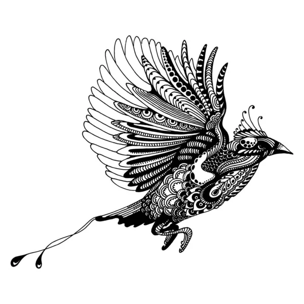 Uçuşta bir kuşun vektör illüstrasyonu