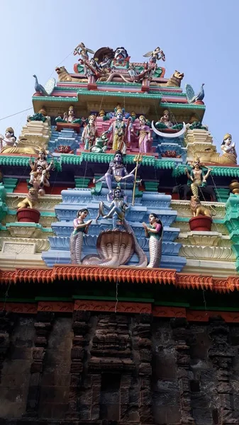 Antharvedi, Andhra Pradesh/ Hindistan - 10 Ocak 2019 : Bengal Körfezi ve Vasishta Godhavari yakınsama noktası olan godhavari nehri kıyısındaki ünlü Antharvedi tapınağı — Stok fotoğraf