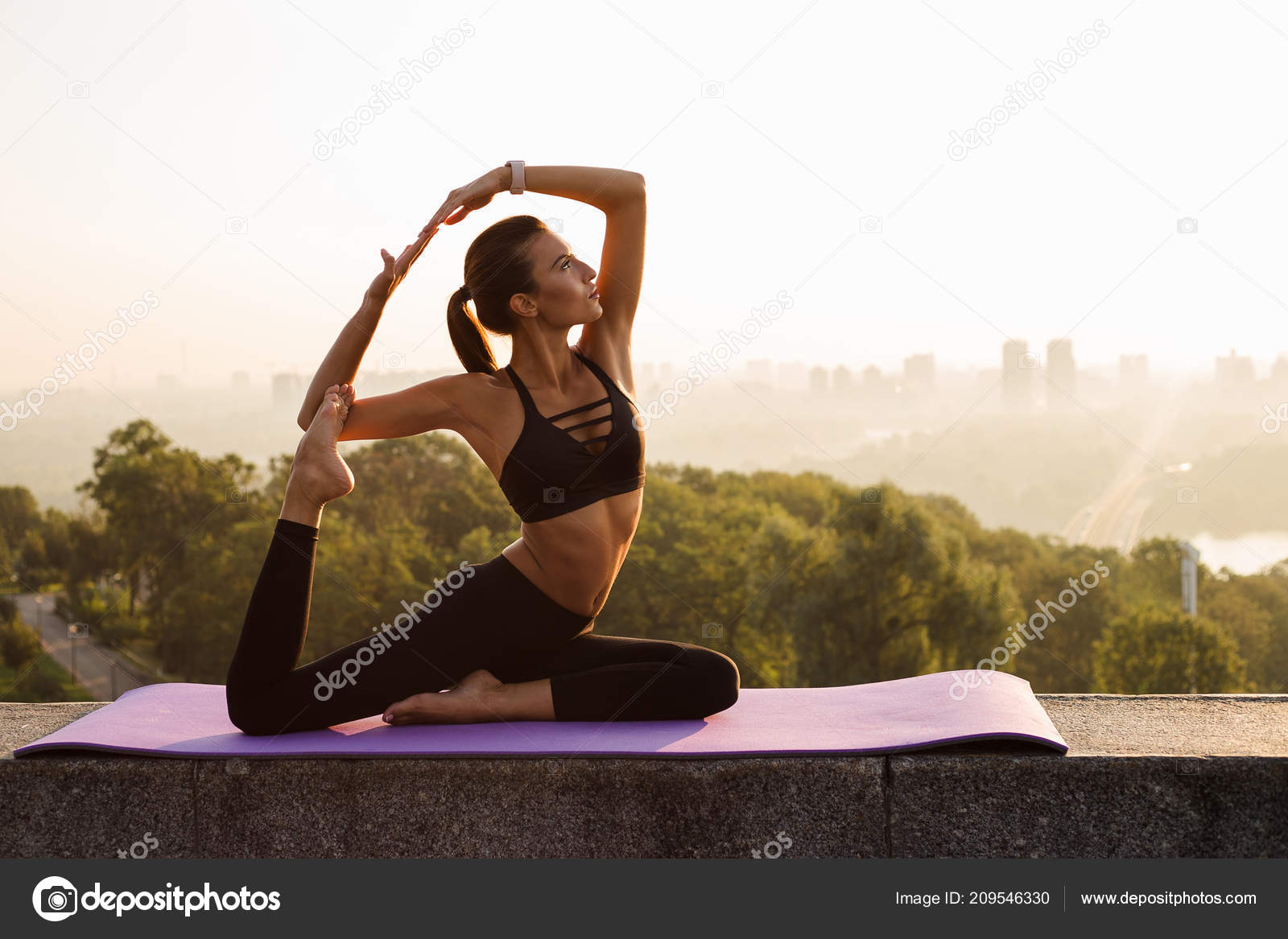 Yoga Beauty. Full Length Of Young Beautiful Fit Woman In