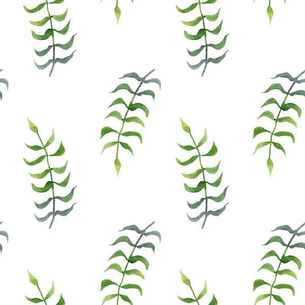 Simple seamless pattern with leaves  on white background — Stock Photo, Image