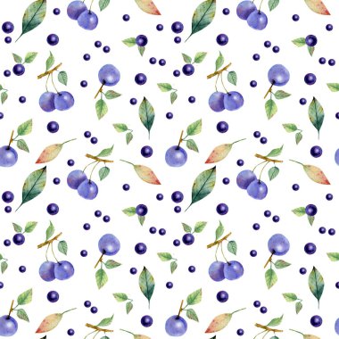 Şube e çilek cehri ve yaban eriği seamless modeli