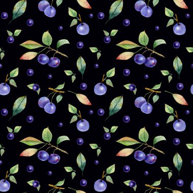 Şube e çilek, yaban eriği seamless modeli