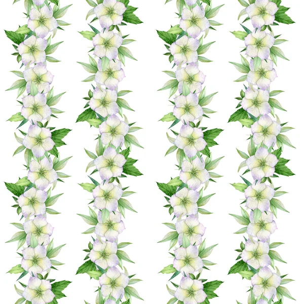 Nahtloses Muster von Sprign-Blumen — Stockfoto