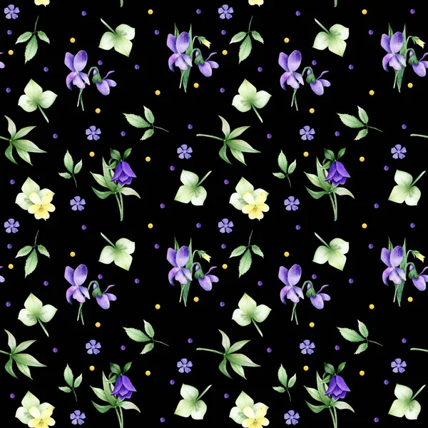 Seamless pattern of spring flower and floral arrangements — Stock Photo, Image