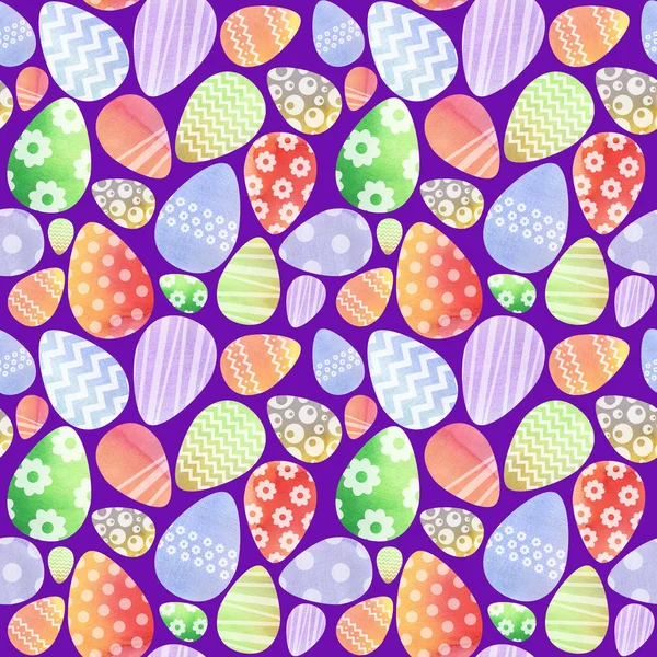 Modello senza cuciture per Pasqua whis uova colorate e ornamet — Foto Stock