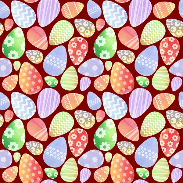 Modello senza cuciture per Pasqua whis uova colorate e ornamet — Foto Stock