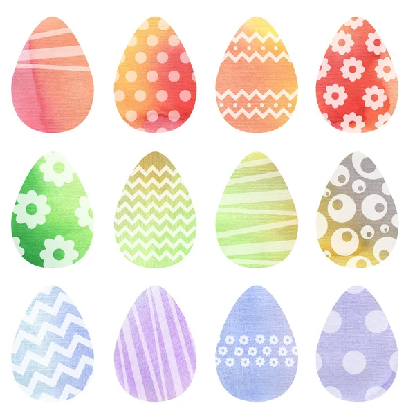 Set per Pasqua whis uova colorate e ornamet — Foto Stock