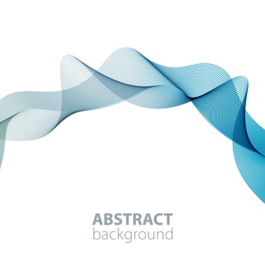 Beyaz arka planda soyut dalgalar. Saydam çizgiler