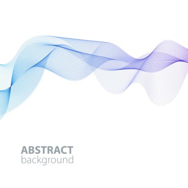 Beyaz arka planda soyut dalgalar. Saydam çizgiler