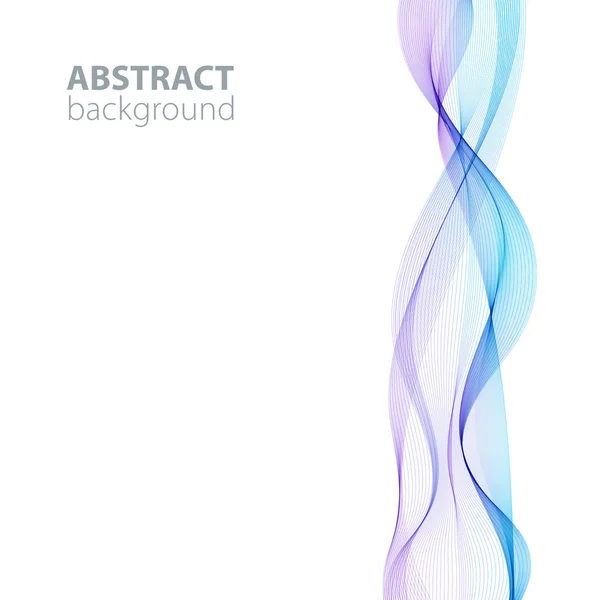 Ondas abstractas sobre el fondo blanco. Líneas transparentes — Vector de stock