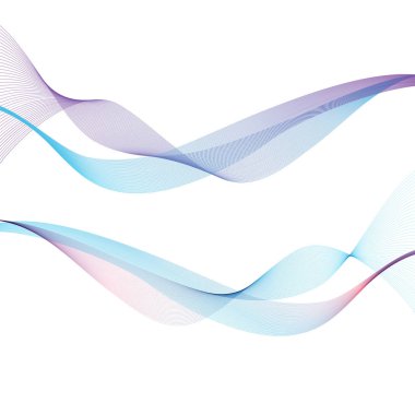 Beyaz arka planda soyut dalgalar. Saydam çizgiler