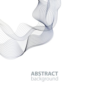 Beyaz arka planda soyut dalgalar. Saydam çizgiler