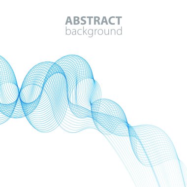 Beyaz arka planda soyut dalgalar. Saydam çizgiler