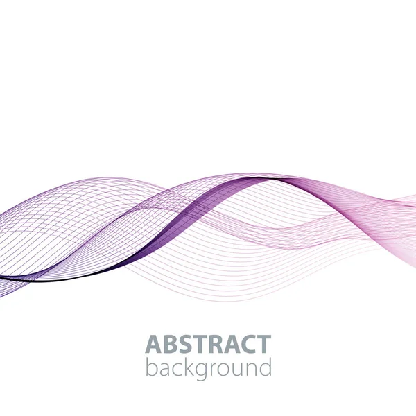 Fondo de ondas abstractas púrpuras, líneas onduladas para folleto, sitio web, diseño de volante. Líneas transparentes . — Vector de stock