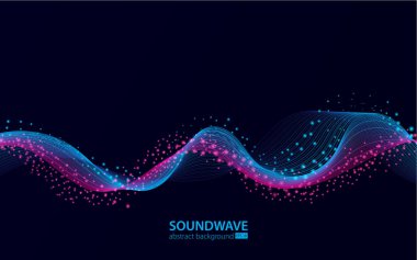 Soundwave vektör soyut arka plan. Müzik radyo dalgası
