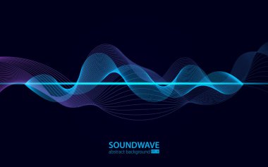 Soundwave vektör soyut arka plan. Müzik radyo dalgası