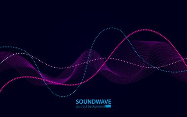 Soundwave vektör soyut arka plan. Müzik radyo dalgası