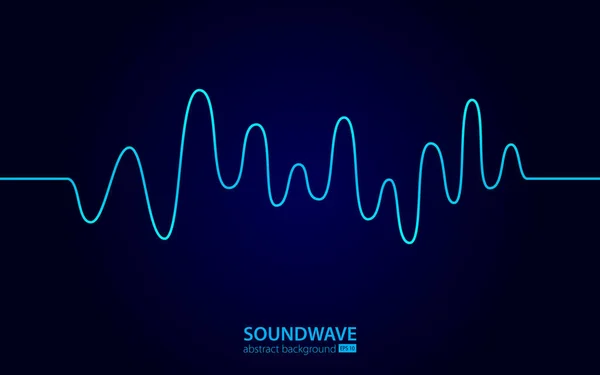 Soundwave Vector abstrakten Hintergrund. Musik-Radio-Welle. Anzeichen für digitale Audio-Schallplatte, Vibration, Puls und Musik-Soundtrack. — Stockvektor